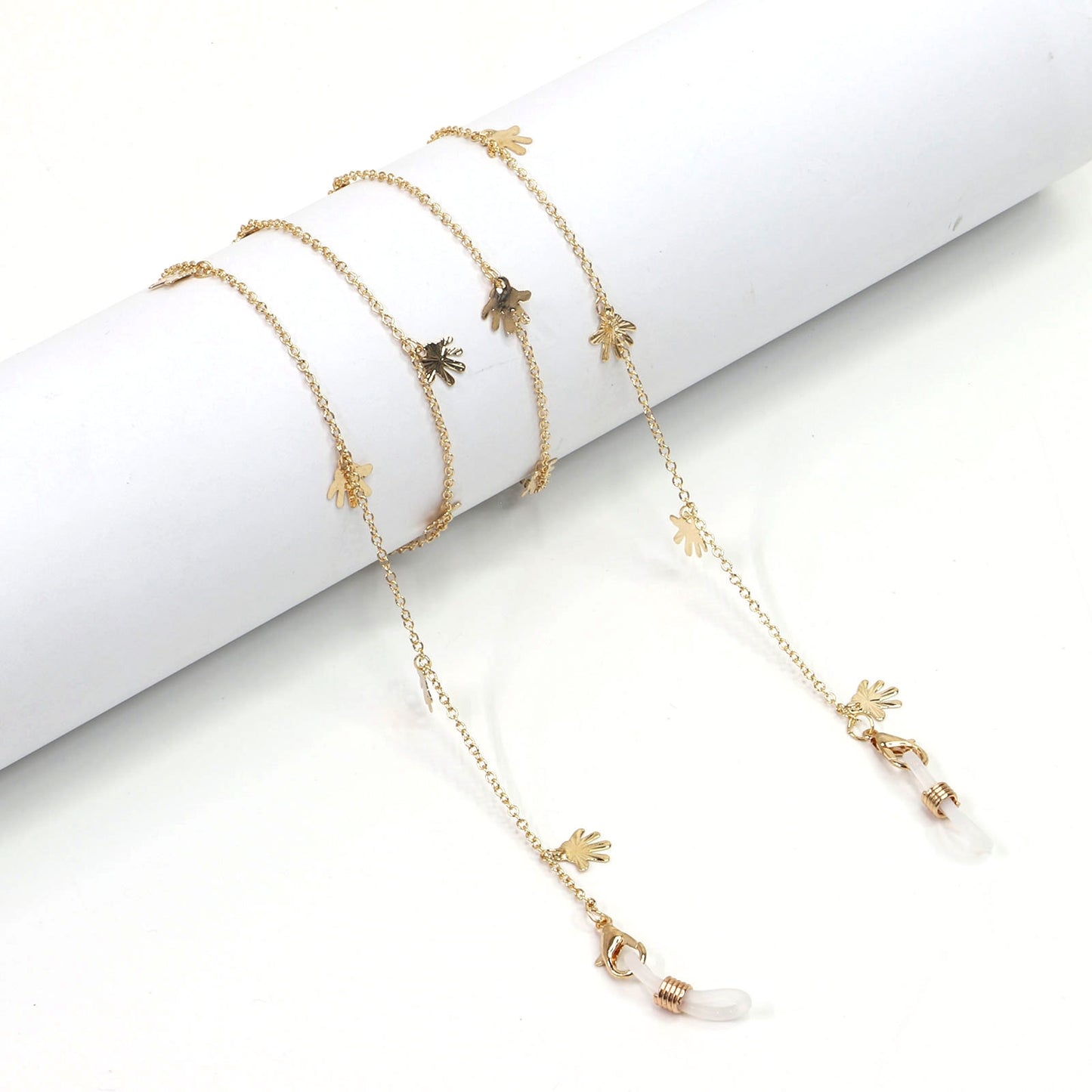 Fashion Simple Gold Copper Palm Glasses Chain