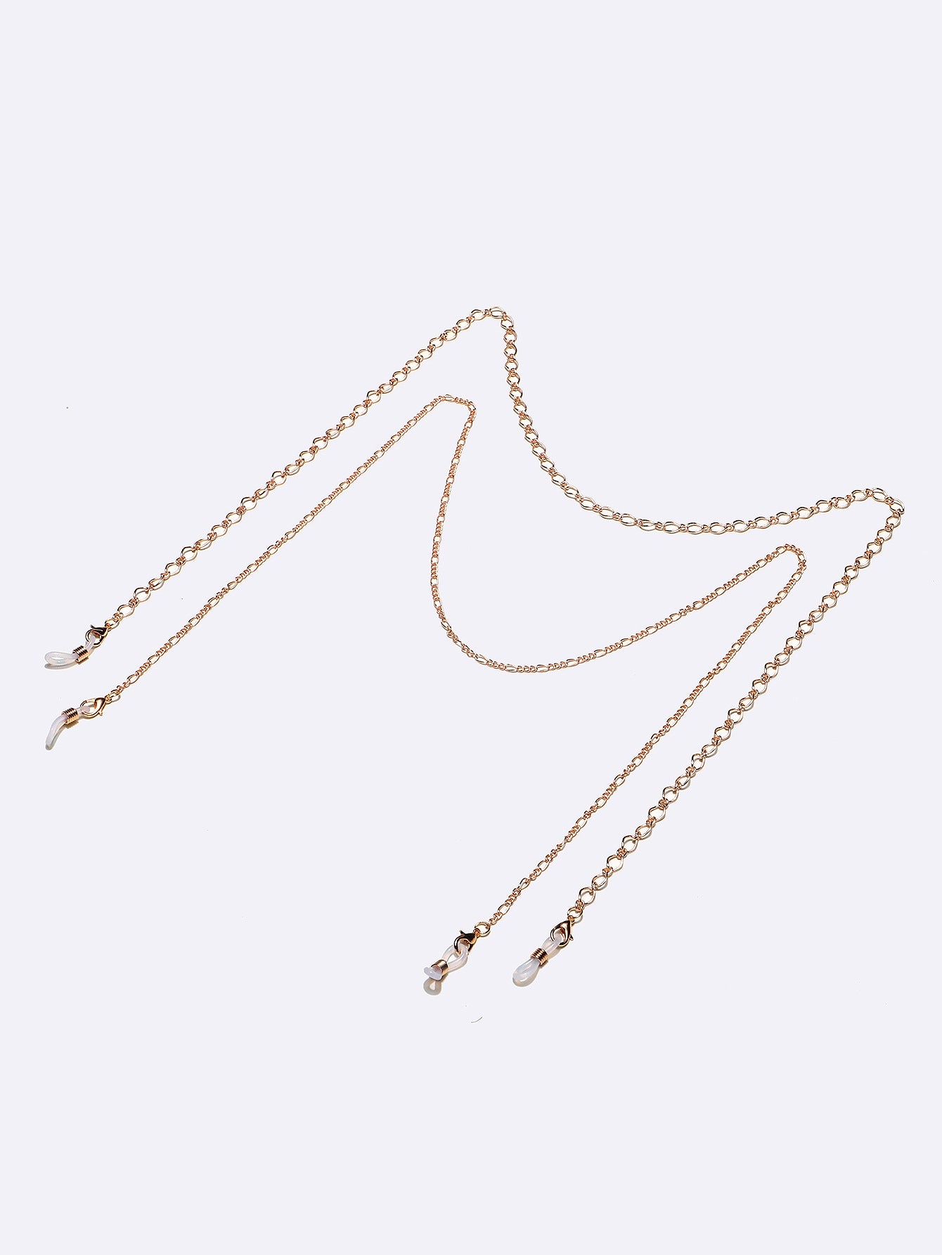 Gold Two-Piece Eyeglasses and Mask Chain Set