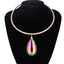 IG Style Ethnic Water Droplet Glass Pendant Necklace