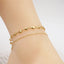 IG Style Heart Shape Gold Plated Stainless Steel Double Layer Women's Anklet