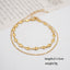 IG Style Heart Shape Gold Plated Stainless Steel Double Layer Women's Anklet