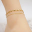 IG Style Heart Shape Gold Plated Stainless Steel Double Layer Women's Anklet