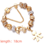 IG Style Cute Flower Whale & Gold Dolphin Beaded Bracelet - Kid's & Women's Gold Plated Snake Chain