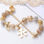 IG Style Cute Flower Whale & Gold Dolphin Beaded Bracelet - Kid's & Women's Gold Plated Snake Chain