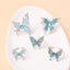 IG Style Cute Butterfly Enamel Rhinestone Silver Plated Women's Open Ring Set