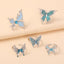 IG Style Cute Butterfly Enamel Rhinestone Silver Plated Women's Open Ring Set