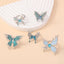 IG Style Cute Butterfly Enamel Rhinestone Silver Plated Women's Open Ring Set