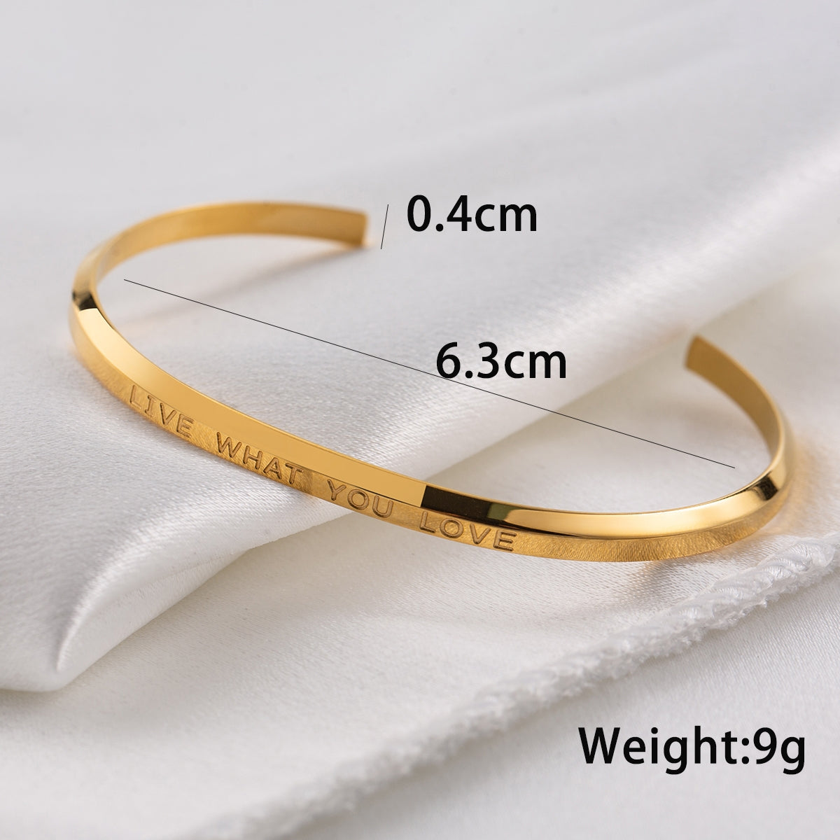 Elegant Geometric 18K Gold Plated Stainless Steel Open Bracelet