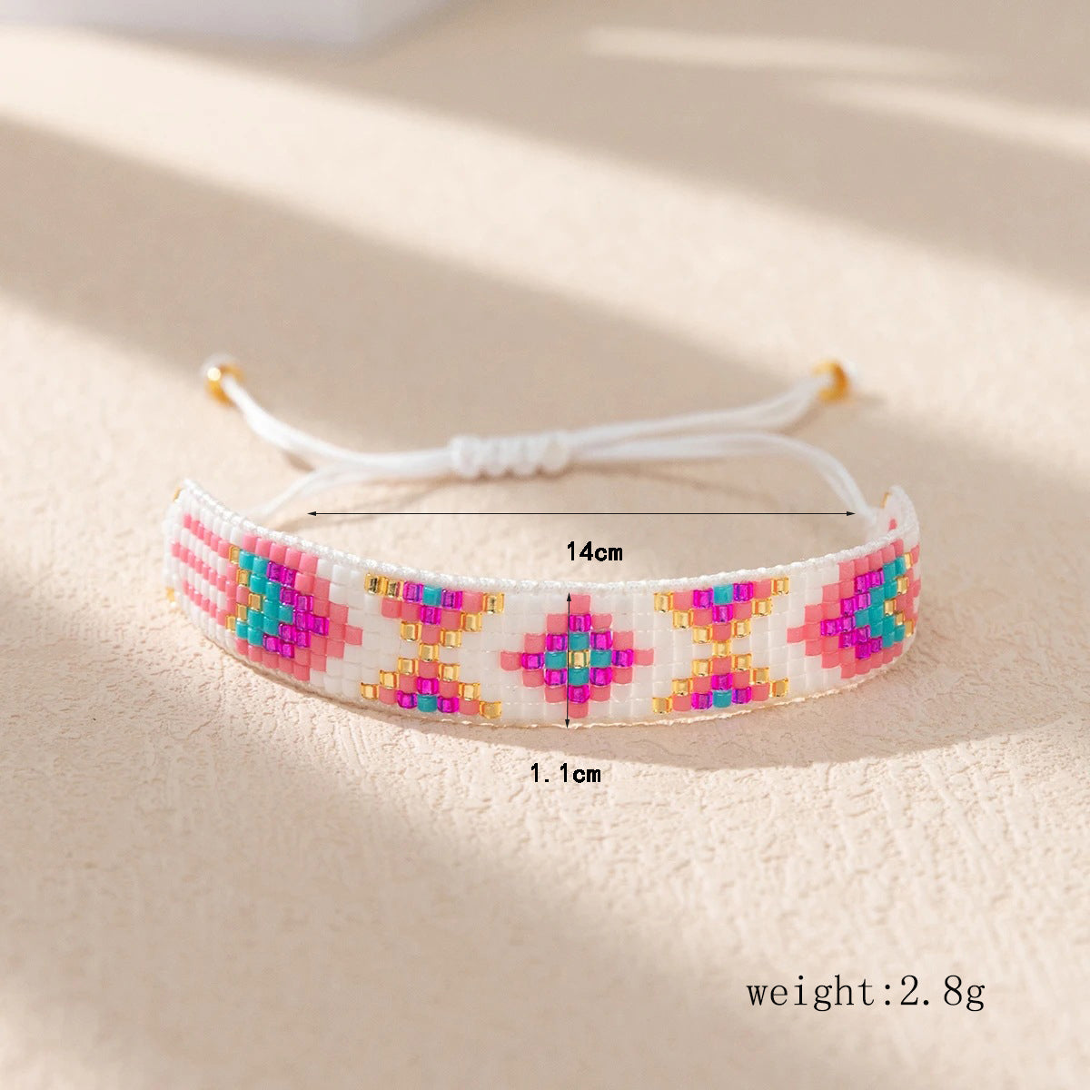 Elegant Geometric Palm Heart & Devil's Eye Miyuki Hand-Woven Pearl Bracelet