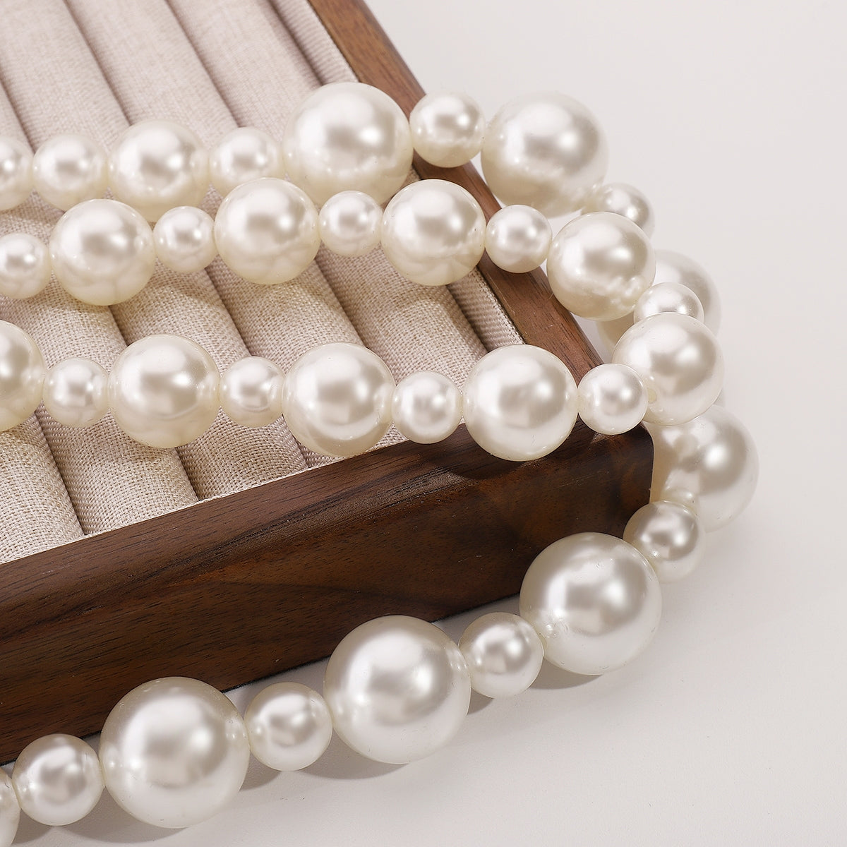 IG Style Double Layered Imitation Pearl Vintage Necklace Set