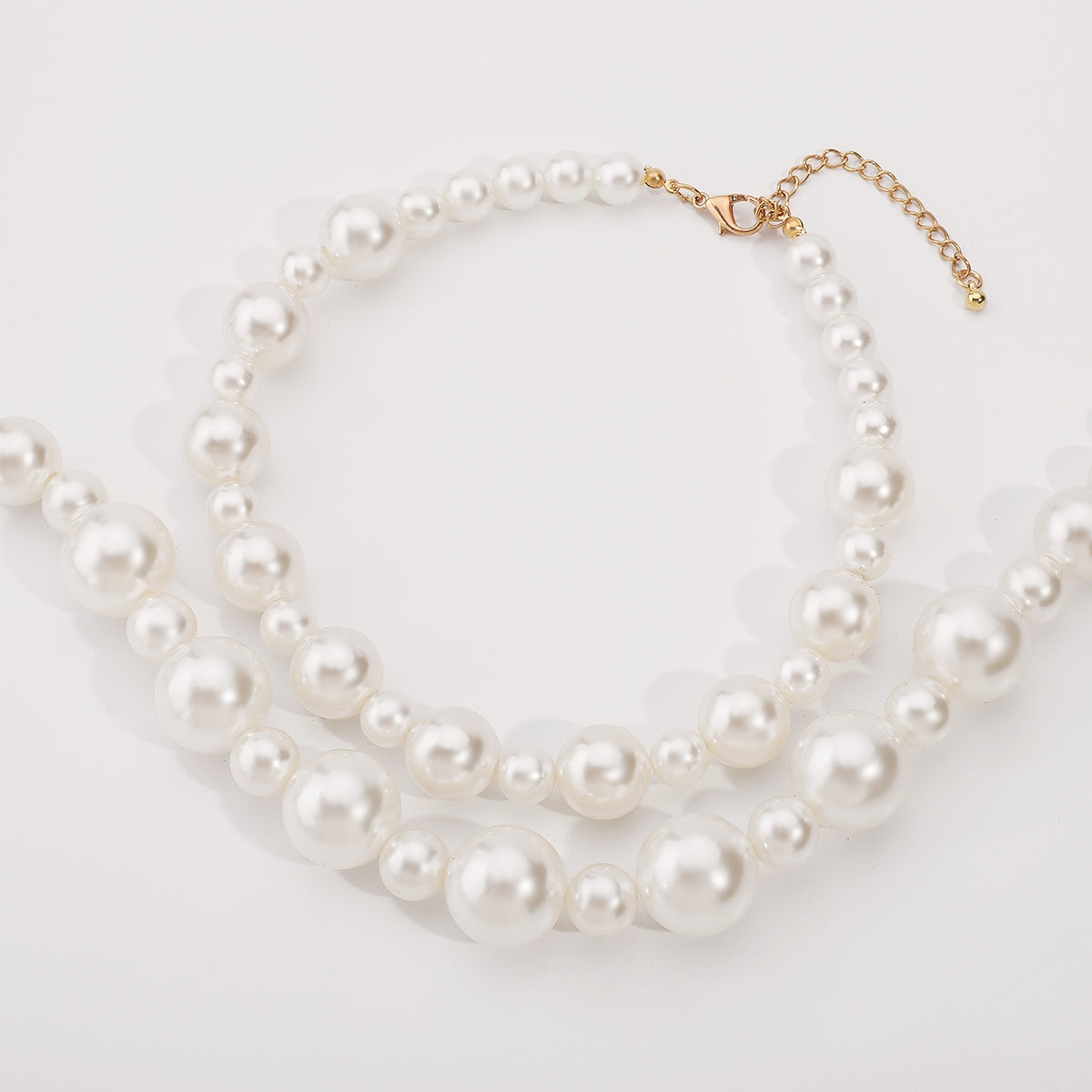 IG Style Double Layered Imitation Pearl Vintage Necklace Set