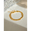 18K Gold Plated Geometric & Weaving Stainless Steel Snake Chain Bracelets for Women