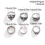 Gothic Punk Cross Heart Skull Alloy Unisex Open Ring Set