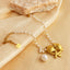 Hawaiian Starfish Conch Shell Pearl 18K Gold Plated Stainless Steel Bracelet for Women