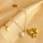 Hawaiian Starfish Conch Shell Pearl 18K Gold Plated Stainless Steel Bracelet for Women