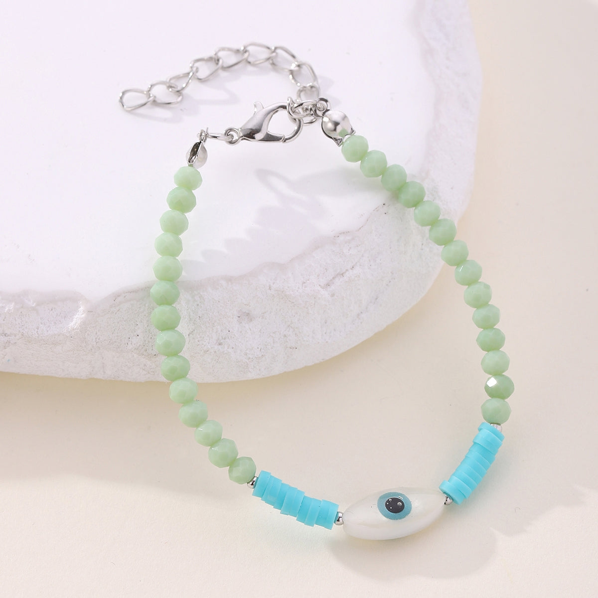 IG Style Modern Classic Blue Crystal Evil Eye Beaded Women's Bracelet 2024 Collection