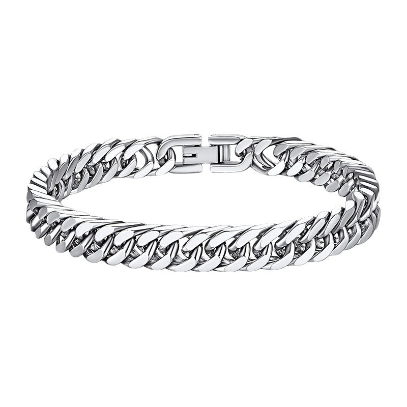 IG Style Geometric Stainless Steel Unisex Cuban Link Bracelet