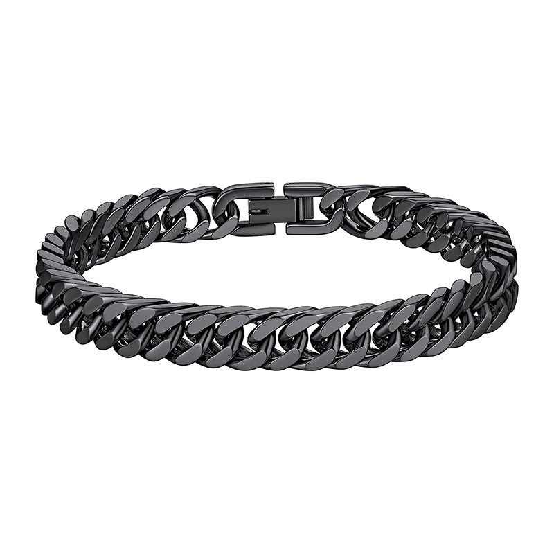 IG Style Geometric Stainless Steel Unisex Cuban Link Bracelet