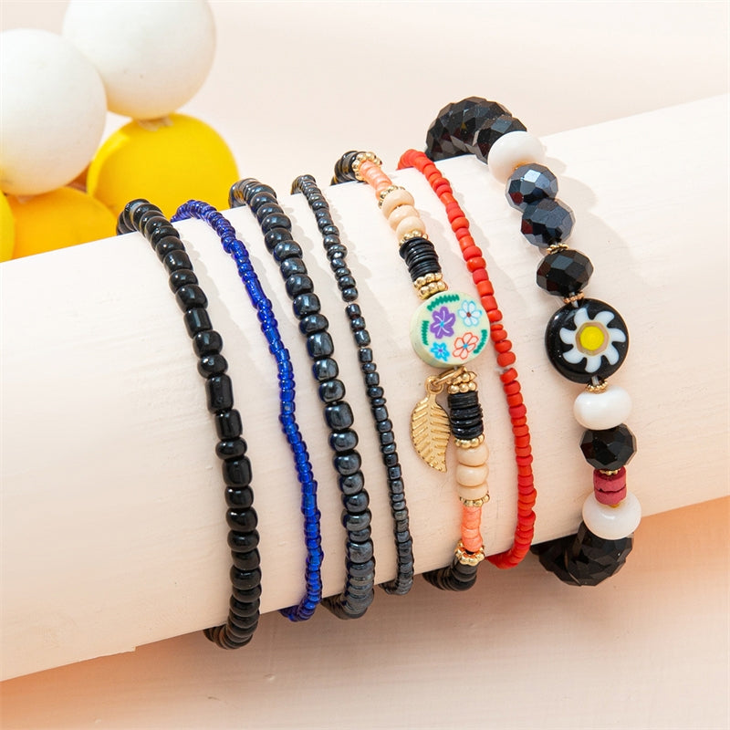 IG Style Bohemian Multicolor Glass Beaded Layered Wrap Bracelet