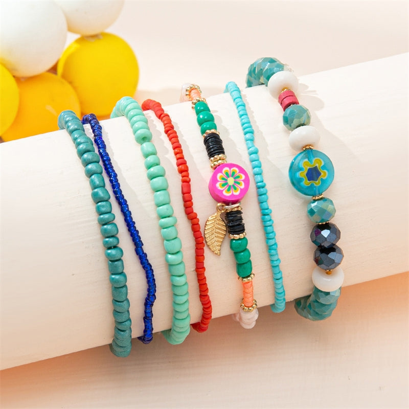 IG Style Bohemian Multicolor Glass Beaded Layered Wrap Bracelet