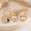 IG Style Retro Devil's Eye Cross Alloy Rings Set - 6pcs Unique Creative Design