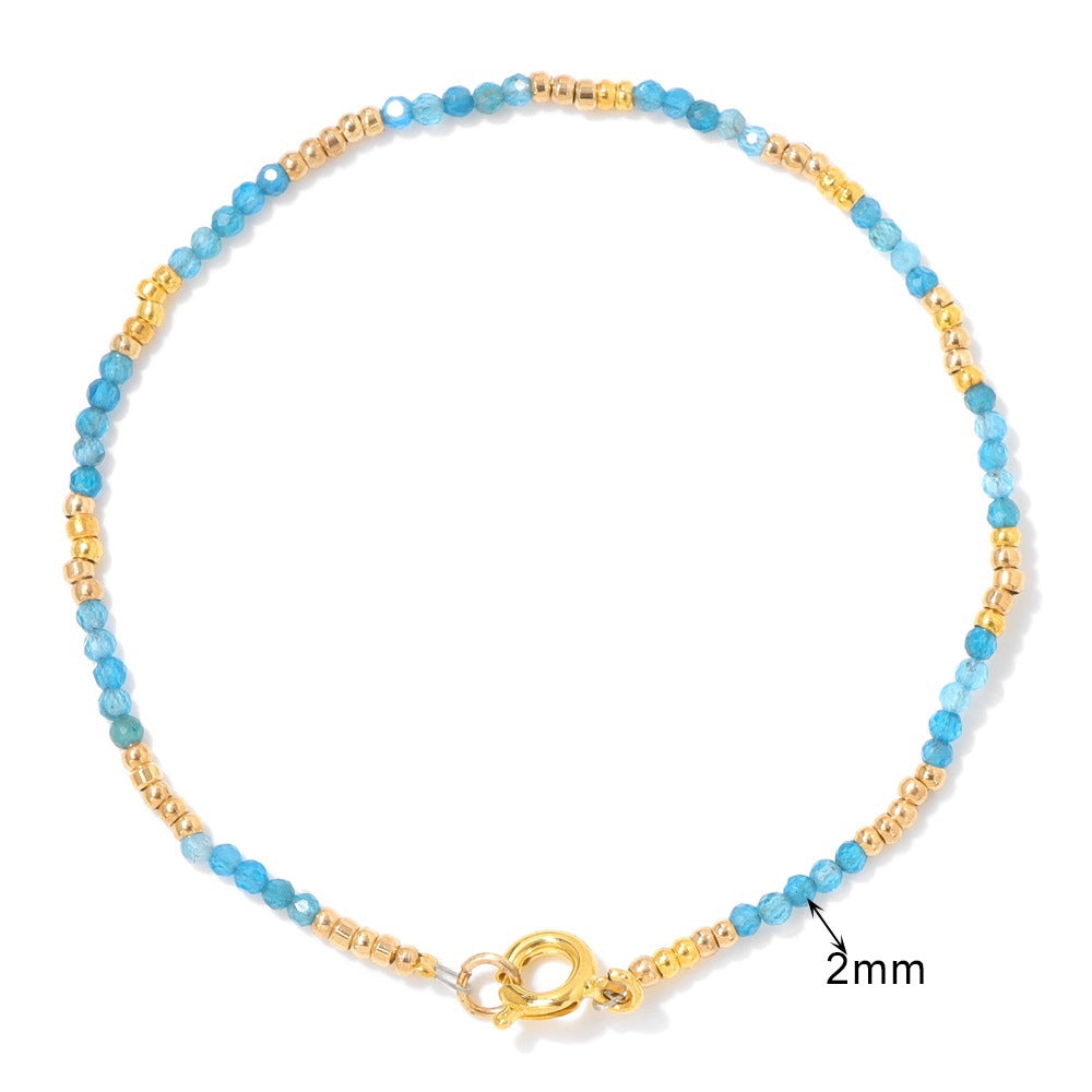 IG Style Shiny Geometric 2mm Artificial Crystal Beaded Friendship Bracelet