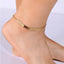 IG Style Modern Wheat Grain Heart Shape Copper Zircon 18K Gold Plated Women's Anklet