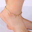 IG Style Modern Wheat Grain Heart Shape Copper Zircon 18K Gold Plated Women's Anklet