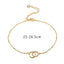 IG Style Modern Wheat Grain Heart Shape Copper Zircon 18K Gold Plated Women's Anklet