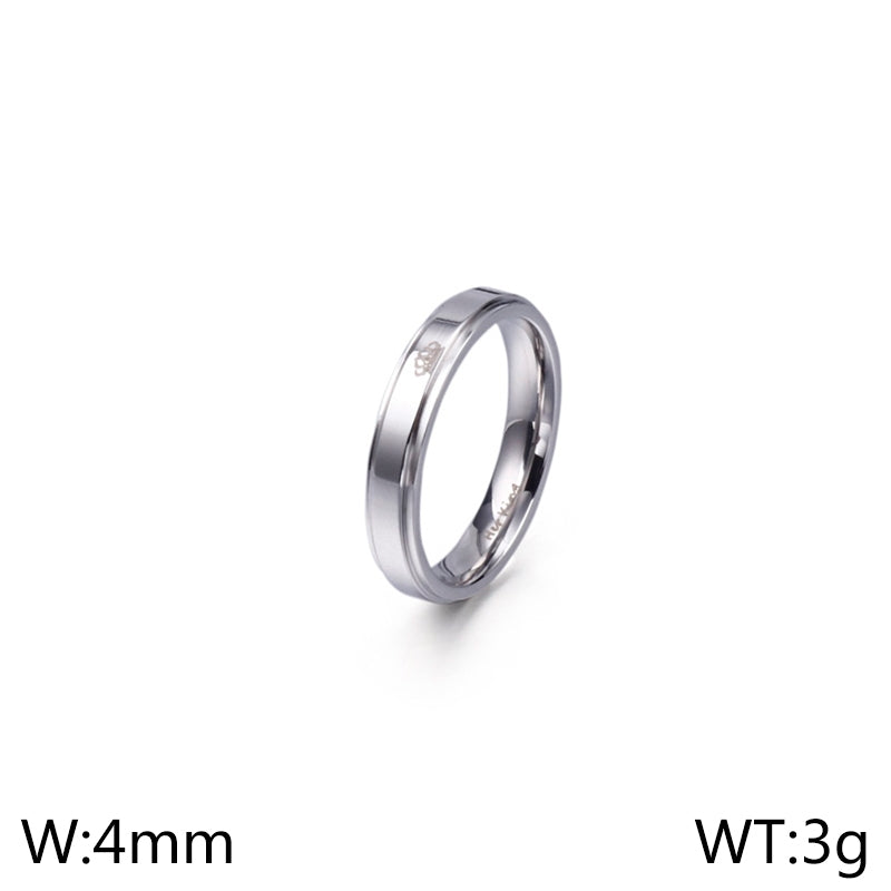 IG Style Crown Titanium Steel Couple Rings - His Queen Her King Design