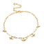 IG Style Devil's Eye Heart & Ocean Elements Gold Plated Women's Anklet