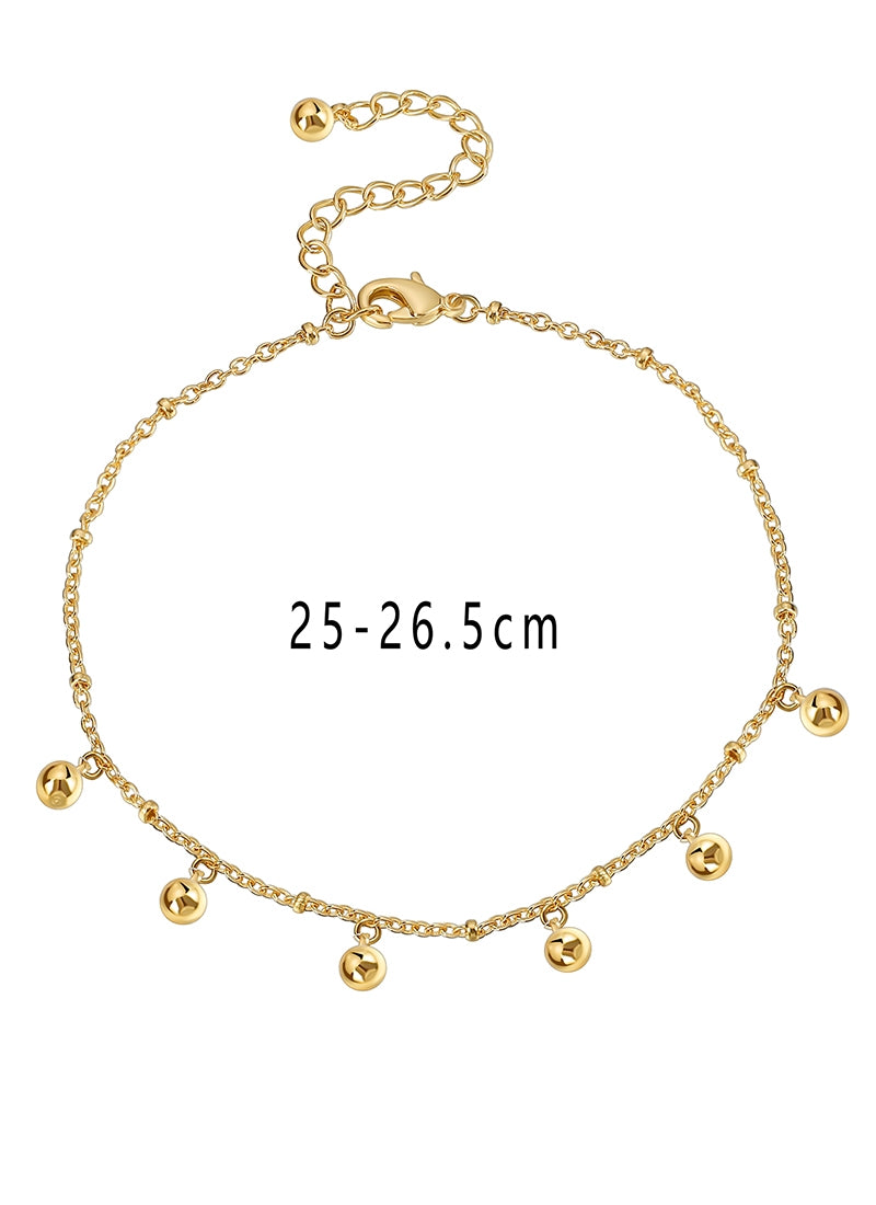 IG Style Devil's Eye Heart & Ocean Elements Gold Plated Women's Anklet