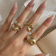 IG Style Geometric Gold Open Rings Set for Women