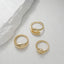 IG Style Geometric Gold Open Rings Set for Women