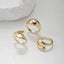 IG Style Geometric Gold Open Rings Set for Women