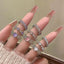 IG Style Heart Shape Alloy Gemstone Rhinestone Women's Open Ring Set