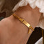 Stainless Steel Zircon Inlay English Letter Bracelet for Women and Children