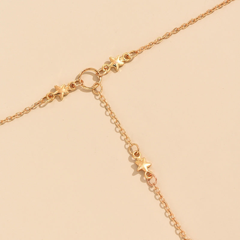 IG Style Geometric Star Alloy Finger Chain Bracelet for Women