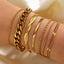 18K Gold Plated Stainless Steel Twist and Cuba Chain Bracelet Set