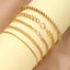 IG Style Geometric Alloy Bracelets & Simple Metal Chain Jewelry Set - 5-Piece Zircon Beads Accessories