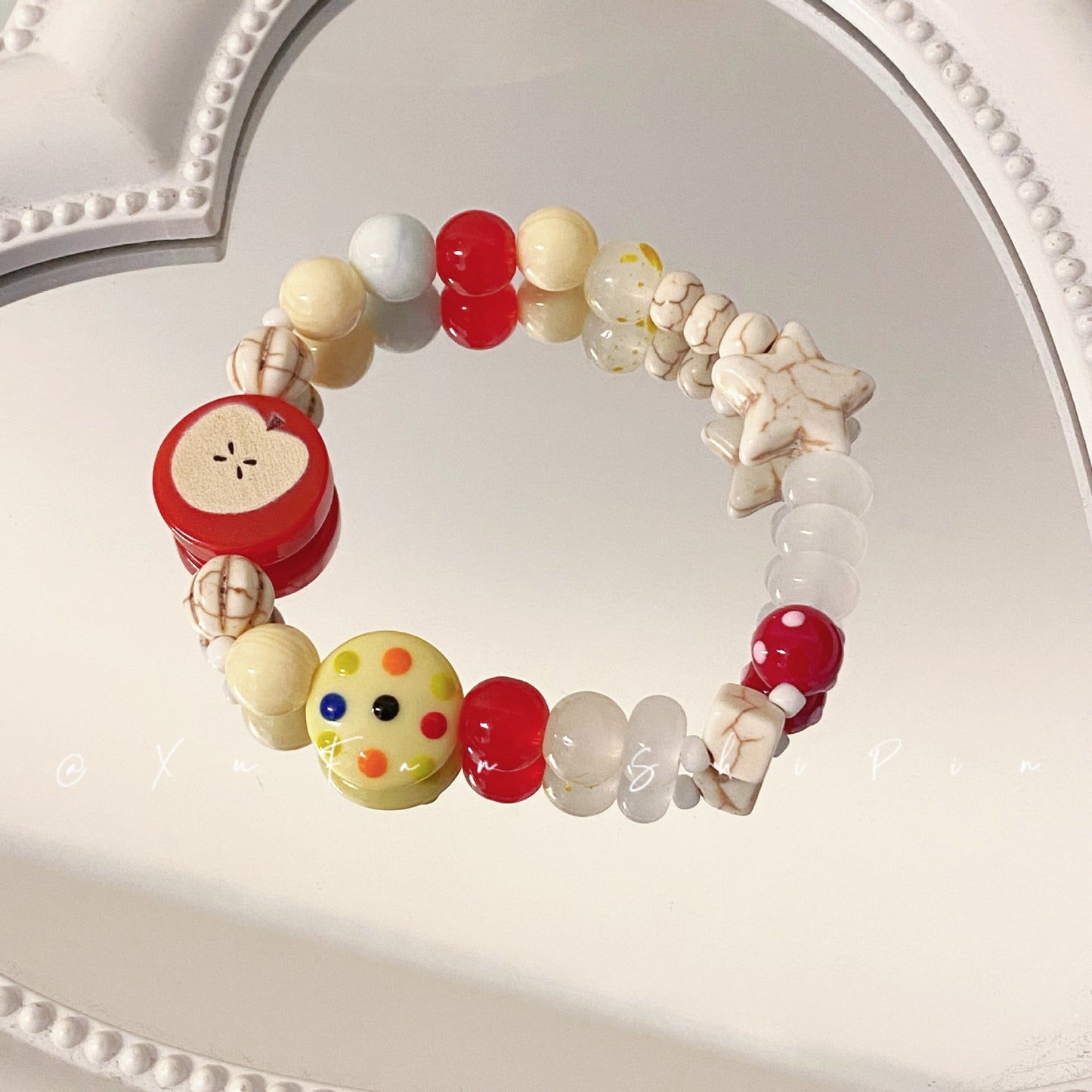 IG Style Sweet Animal Star Fruit Beaded Bracelet - Summer Dopamine Apple Design Women's Cute Hand Jewelry
