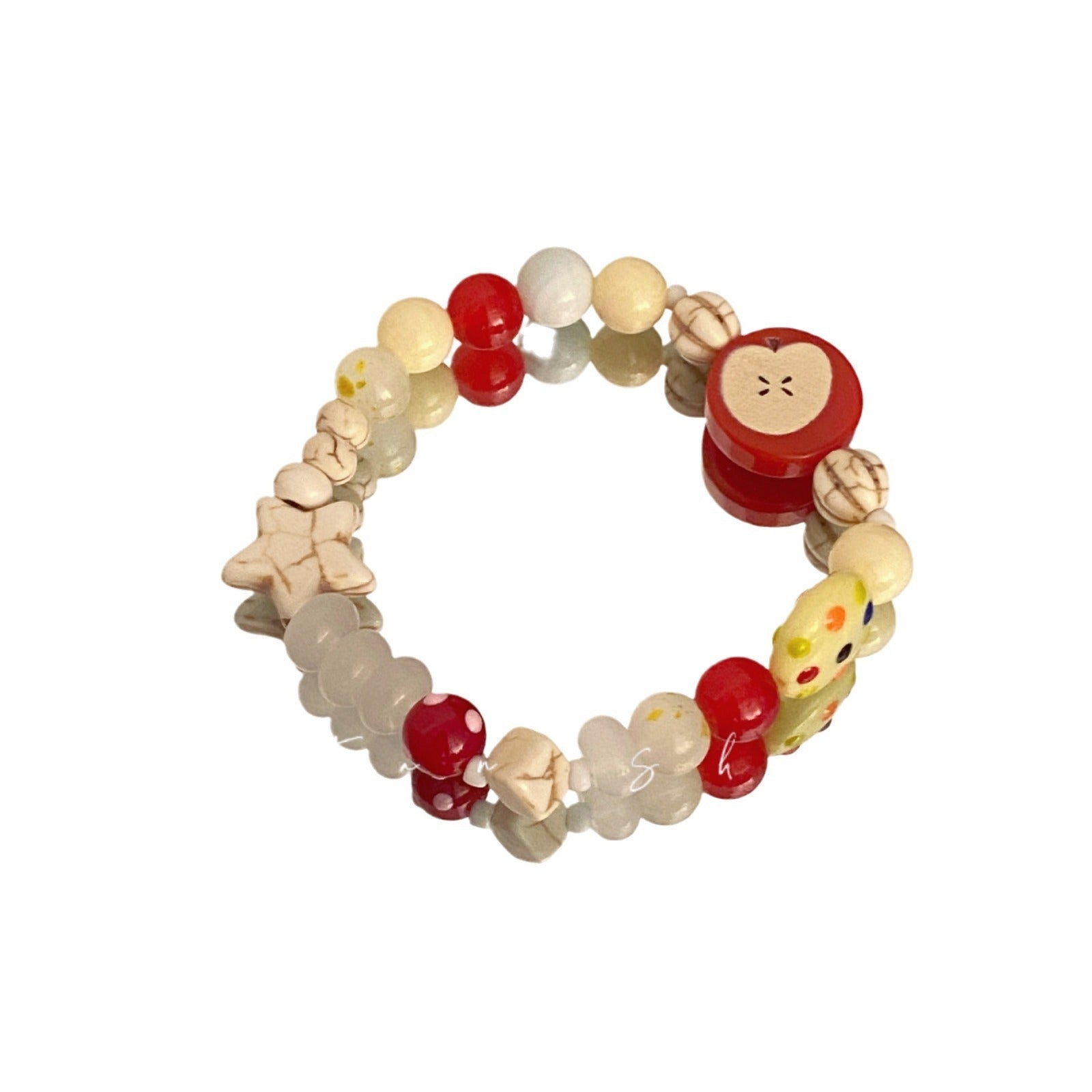 IG Style Sweet Animal Star Fruit Beaded Bracelet - Summer Dopamine Apple Design Women's Cute Hand Jewelry