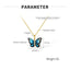 IG Style Colorful Gradient Butterfly Pendant Necklace - 304 Stainless Steel & Copper Inlay Women's Jewelry