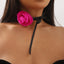 IG Style Sweet Flower Rose Choker Necklace with Bow Tie