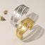IG Style Vintage Geometric 18K Gold Plated Stainless Steel Bangle - Elegant Wide Face with Fine Cutout Design