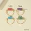 14k Gold Plated Open Rings with Colorful Natural Stones