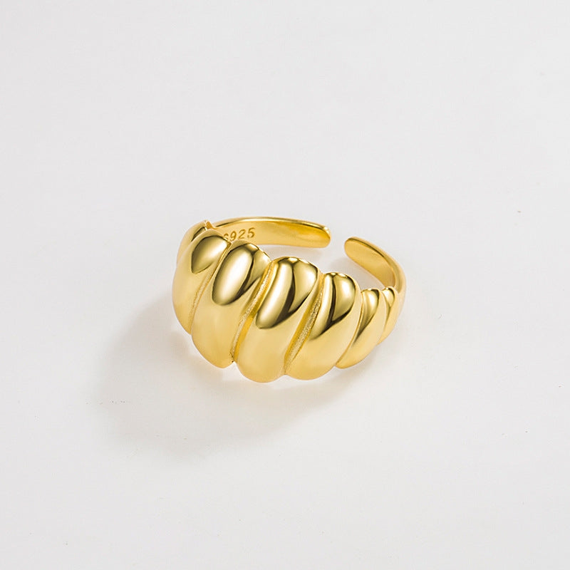 Geometric 18k Gold Plated Sterling Silver Open Ring