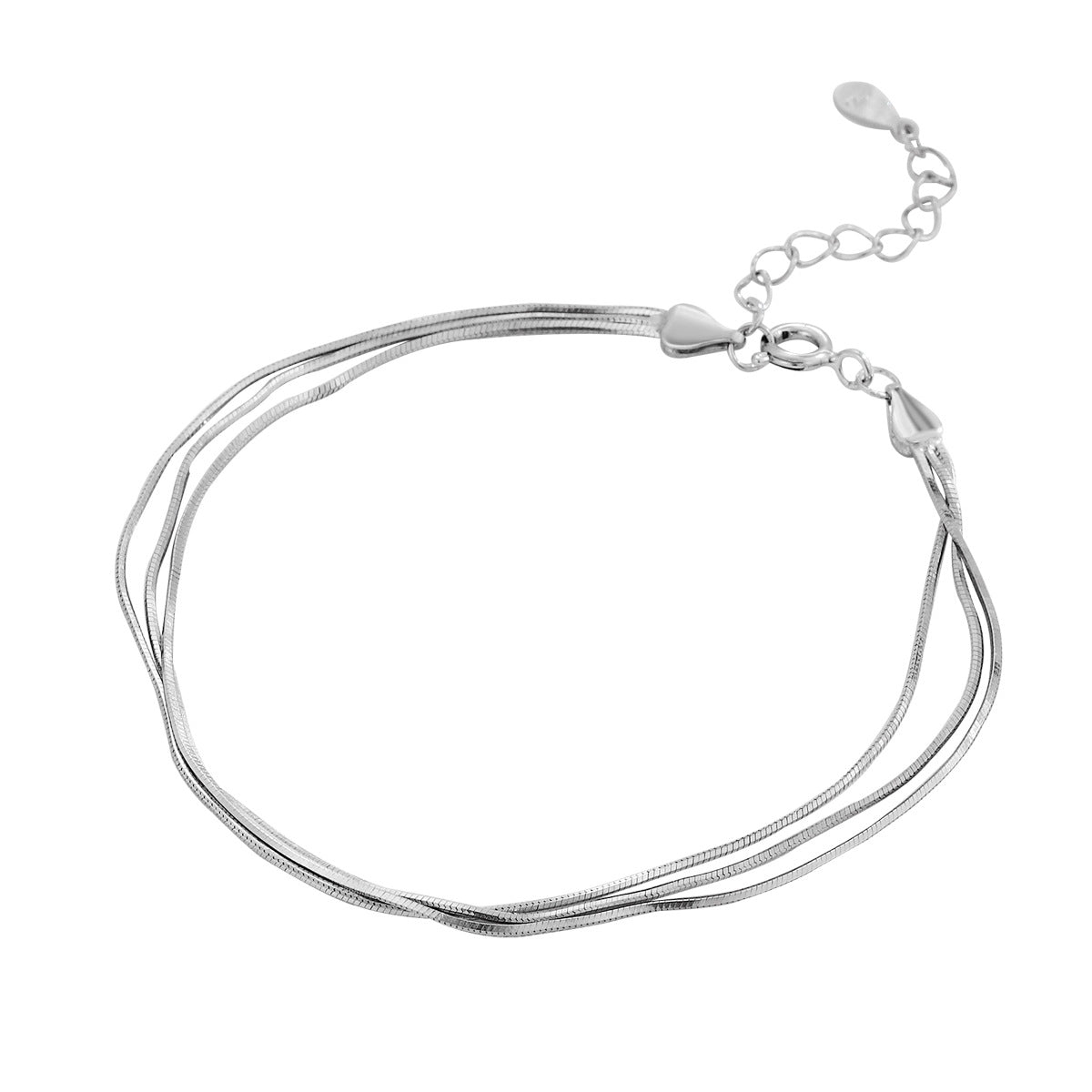 Sterling Silver Plated Multi-Layer Snake Bone Bracelet - Elegant and Versatile Women's Jewelry