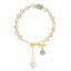 French Modern Freshwater Pearl Beaded Rhinestone Bracelet for Women