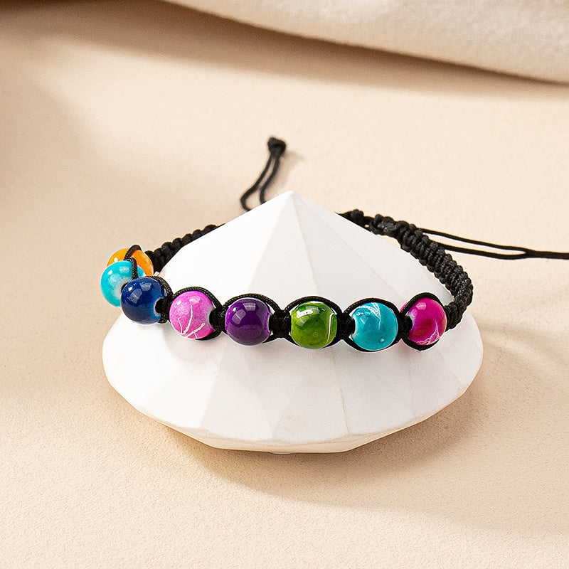 Bohemian Colorful Beaded Knitted Rope Women's Bracelet